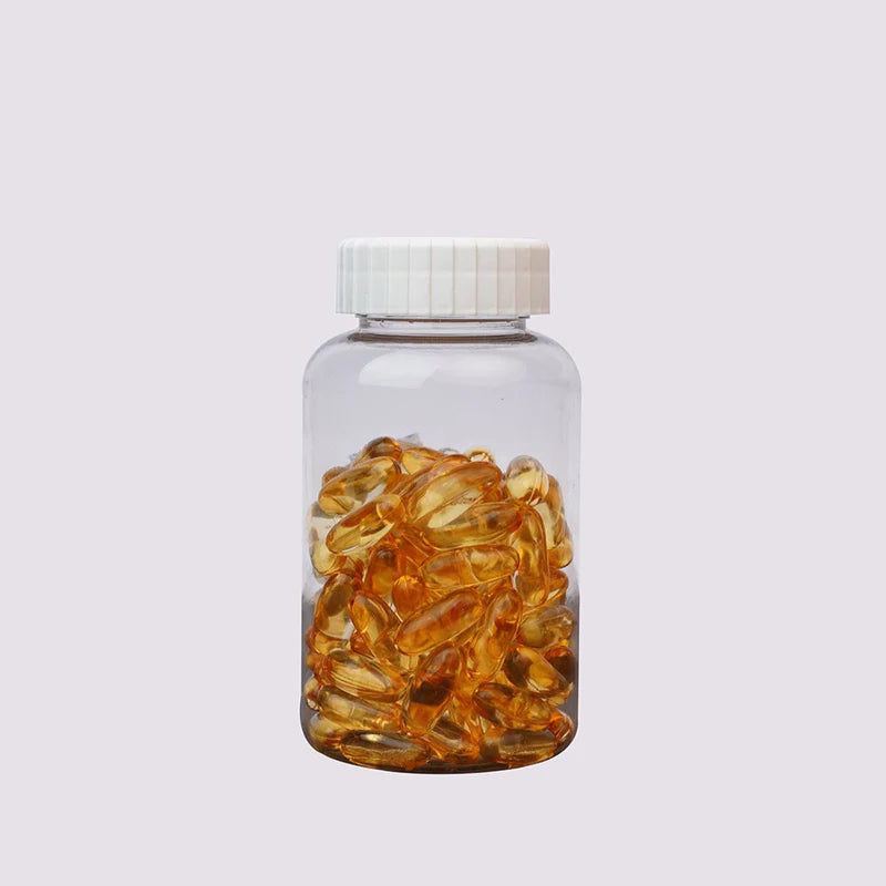 Golden vitamin E capsules